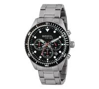 Breil, Sail Kollektion, Herrenuhr, Chronograph, Polierter Edelstahl, Uhrwerk PE 902, Indexe und Zeiger mit Weißer Fluoreszenz, Sicherheitsschließe + Druckknopf, Gehäuse 42 mm, Silber und Schwarz