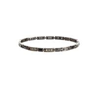Breil Herren Armband CERAMIC BRICK aus Stahl in der Farbe IP-Gun, mit Faltverschluss und Zirkoniasteinen, Länge: 22 cm, TJ3273