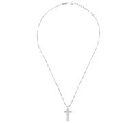 Breil Tag and Cross Halskette mit Anhänger aus Edelstahl mit Zirkoniasteinen verziert, Max. Länge: 52 cm, Min. Länge: 47 cm, TJ3229