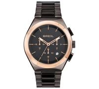 Breil Uhr Herren Bend Ziffernblatt BI-Farbe SCHWARZ Bewegung Chrono Quartz e Bracelet Farbiger Stahl SCHWARZ TW1907