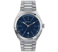 Breil Uhr Herren Bend Ziffernblatt BLAU Bewegung NUR Zeit Quartz e Bracelet Stahl Silber TW1908