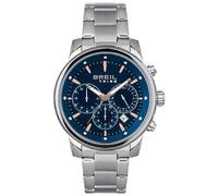 Breil Chrono Classy Herren Armbanduhr Chronograph mit Armband aus Stahl, in der Farbe: Silber/Dunkeblau, Gehäusedurchmesser: 43 mm, EW0645