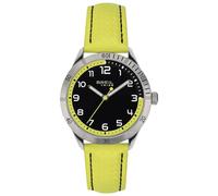 Breil Mate Herren Multifunktionsuhr mit Armband aus Leder, in der Farbe: Gelb/Schwarz, Gehäusedurchmesser: 37 mm, EW0619