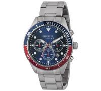 Breil Uhr Herren SAIL Ziffernblatt BLAU Bewegung Chrono Quartz e Bracelet Stahl Silber EW0581