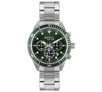Breil Chrono Herren Armbanduhr Chronograph mit Armband aus Stahl, in der Farbe: Silber/Dunkelgrün, Gehäusedurchmesser: 42 mm, EW0638