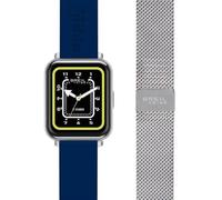 Breil Uhr Unisex SBT-2 Ziffernblatt SCHWARZ Bewegung SMARTWATCH SMARTMODULE e MASCHENBAND Silicon + Steel Silber, BLAU EW0673
