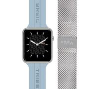 Breil Uhr Unisex SBT-X Ziffernblatt SCHWARZ Bewegung SMARTWATCH SMARTMODULE e MASCHENBAND Silicon + Steel HELLBLAU, Silber EW0667
