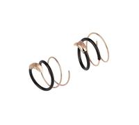 Breil, Wrap Kollektion, Damenohrringe, Polierter Edelstahl IP Rosé und IP Schwarz, mit Elegantem Design und Gravuren für das Eechte und lLnke Ohr, Größe 1,5 cm, Schwarz und Rosé