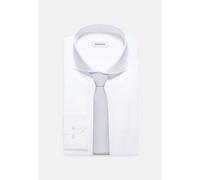 Krawatte SEIDENSTICKER "Schwarze Rose", Herren, grau, 91% Seide 9% Leinen/Flachs, unifarben, Krawatten, Breit (7cm) Uni (82595942-0) grau