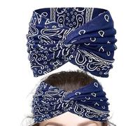 Breite Boho-Kopfbaender Fuer Damen, Gedrehtes Turban Design Haarband, Stilvolles Sportband Für Frauen Mädchen Freizeit Yoga Fitness Radfahren Outdoor Hochzeit Festival