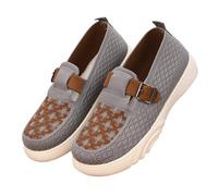 breite schuhe damen Damen Slip on Sneaker Leicht Orthopädische Turnschuhe Elegante Rutschfeste Walkingschuhe Atmungsaktiv Breite Füße Laufschuhe Arch Support Straß schuhe hallux valgus Grey 39