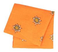Breiter Edelweiß Trachtentuch Nickituch Trachten-Nickituch Schal Tuch aus 100% Baumwolle 50 x 50 cm (Apfelsine)