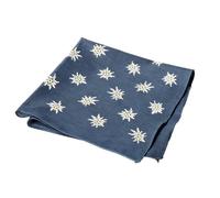 Breiter Edelweiß Trachtentuch Nickituch Trachten-Nickituch Schal Tuch aus 100% Baumwolle 50 x 50 cm (Marine)