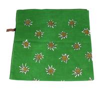 Breiter Edelweiß Trachtentuch Nickituch Trachten-Nickituch Schal Tuch aus 100% Baumwolle 50 x 50 cm (Dunkelgrün)