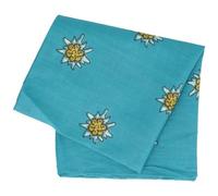 Breiter Edelweiß Trachtentuch Nickituch Trachten-Nickituch Schal Tuch aus 100% Baumwolle 50 x 50 cm (Türkis)