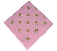 Breiter Edelweiß Trachtentuch Nickituch Trachten-Nickituch Schal Tuch aus 100% Baumwolle 50 x 50 cm (Rosa)