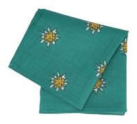 Breiter Edelweiß Trachtentuch Nickituch Trachten-Nickituch Schal Tuch aus 100% Baumwolle 50 x 50 cm (Mittelgrün)