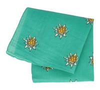 Breiter Edelweiß Trachtentuch Nickituch Trachten-Nickituch Schal Tuch aus 100% Baumwolle 50 x 50 cm (Hellgrün)