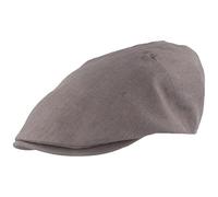 Breiter Herren Schiebermütze Flatcap Schirmmütze 100% Leinen, Futter 100% Baumwolle Leicht & Bequem Grau meliert fein 61