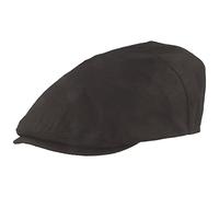 Breiter Herren Schiebermütze Flatcap Schirmmütze 100% Leinen, Futter 100% Baumwolle Leicht & Bequem Schwarz 64