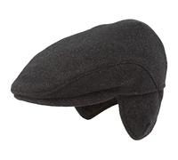 Breiter Herren Schiebermütze mit Ohrenklappen Flatcap Schirmmütze aus Wolle, Wasserabweisend, Knatschbar, Hautfreundlich Blau