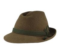 Breiter Herren Trachtenhut Filzhut Herrenhut Werdenfelser Handgemacht 100% Wolle grüne Kordel-Garnitur grün Mel. 56