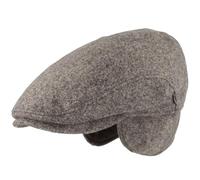 Breiter Herren Winter Schiebermütze mit Ohrenklappen Flatcap Schirmmütze 100% Wolle Mütze mit ausklappbarer Ohrenschutz Hautfreundlich & Bequem 63