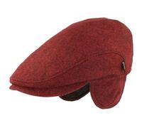 Breiter Herren Winter Schiebermütze mit Ohrenklappen Flatcap Schirmmütze 100% Wolle Mütze mit ausklappbarer Ohrenschutz Hautfreundlich & Bequem 59