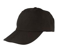 Breiter Klappbare Baseball Cap, Basecap mit UV-Schutz 80, Schwarz, L