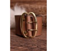 Battle Merchant Breiter Ledergürtel mit Messingschnalle