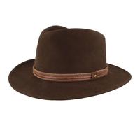 Breiter Outdoor Filz-Hut - Trekking Wollhut Aus 100% Wolle - Wasserabweisend & Faltbar - Mit Ledergarnitur - Für Herren & Damen