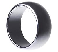 Breiter Ring aus echtem Hämatit glatt grau rund unisex Steinring Fingerring, Ringgröße:Innenumfang 52mm ~ Ø16.6mm
