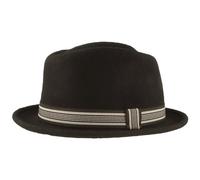 Breiter Rollbarer Filzhut Diamond Wollhut Wasserabweisend Pork Pie Hut knautschbar Schwarz Garnitur M