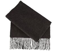 Breiter Schal aus 100% Cashmere für Damen & Herren - 180 x 30 cm - mit Fransen - super weich & bequem - Dunkelgrau