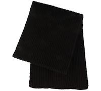 Breiter Schal Herren, Strickschal aus Wolle (Merino), 20 cm 180 cm Länge Schwarz