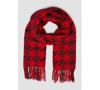 Breiter Schal mit Hahnentritt-Muster und Fransen ONESIZE rot 2172490.33N9.ONESIZE