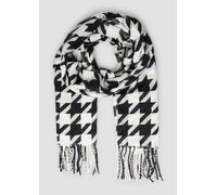 Breiter Schal mit Hahnentritt-Muster und Fransen ONESIZE schwarz 2172490.99N9.ONESIZE