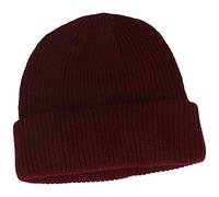 Breiter Strickmütze | Wintermütze | Beanie mit weichem Thinsulate™ Fleece-Futter & 7 cm Umschlag - für Damen & Herren (Bordeaux, One Size)