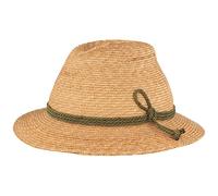 Breiter Trachten-Strohhut Sommerhut Trachtenhut - Lechtal - 100% Stroh Hut mit 3-Fach Kordel - Traveller - Flexibel & Bequem - Natur