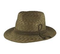 Breiter Trachten-Strohhut Sommerhut Trachtenhut Tiefenbacher - Hut Aus 100% Stroh mit 4-Fach Kordel - Oliv S