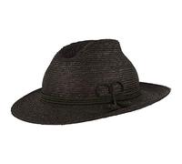 Breiter Trachten-Strohhut Sommerhut Trachtenhut - Werdenfelser - 100% Stroh Hut mit 3-Fach Kordel - Schwarz M