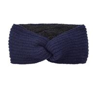 Breites, mit Fleece gefüttertes, gestricktes Stirnband for Damen, solides warmes Haarband, elastisches Sport-Yoga-Kopfbedeckungs-Haar-Accessoire(Deep Blue)