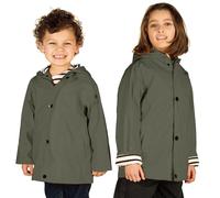 Breizh Ocean - ELVEN - Gewachste Unisex Kinder Regenmantel, Mit Kapuze, Gestreiftes Marine-Futter, Regenschutz - 1 Jahr bis 14 Jahre