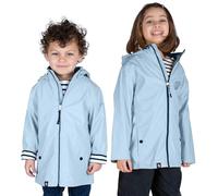 Breizh Ocean - LANNION - Gewachste Unisex Kinder Regenmantel, Mit Kapuze - Gestreiftes Marine-Futter, innen gestreiftes Jersey mit Stehkragen, Regenschutz - 1 Jahr bis 14 Jahre