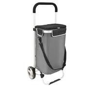 bremermann Einkaufstrolley BRINKUM - 45 L Kapazität, Faltbarer Einkaufswagen, mit Abnehmbarer Tasche inkl. Kühlfach, Einkaufschip, Einkaufswagenhalterung und Reflektorstreifen (Grau)