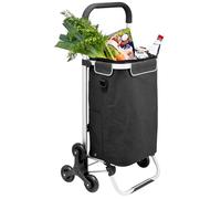 bremermann Einkaufstrolley DREBBER - 45 L Kapazität, Faltbarer Einkaufswagen mit Treppensteiger-Rädern, mit Tasche inkl. Kühlfach, Einkaufswagenhalterung und Reflektorstreifen, schwarz