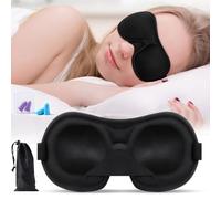 Brencco Schlafmaske, 2 Paar Ohrstöpsel, 3D Schlafmaske für Frauen und Männer, Lichtblockierend Schlafmasken Sleeping Mask für Schlafen Reise Yoga Augenmaske
