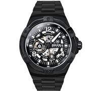 Brera Milano Herrenuhr, Supersportlich, Evo, 45 mm, automatisches Gehäuse, schwarzes Zifferblatt, schwarzes Zifferblatt, schwarzes Armband, Armband