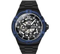 Brera Milano Herrenuhr, Supersportlich, Evo, 45 mm, automatisches Gehäuse, schwarzes Zifferblatt, schwarzes Zifferblatt, schwarzes Armband