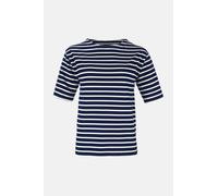 Bretonisches Fischerhemd Damen Kurzarm - blau/ecrugestreift blau 52